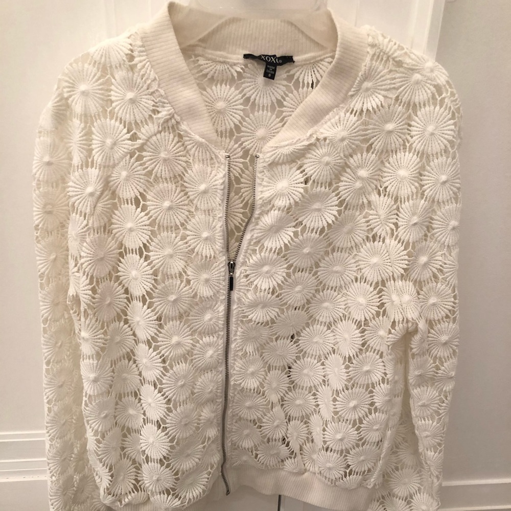 Eyelet bomber jacket